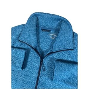 LL Bean Flex Forward Herringbone Blue‎ 1/2 Zip Pullover Sweater Women's M Reg